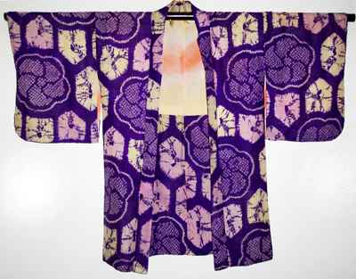 Taisho Era (1912-1926) Multi Technique Shibori Purple Haori
