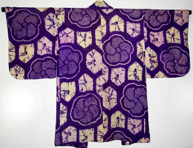 Taisho Era (1912-1926) Multi Technique Shibori Purple Haori