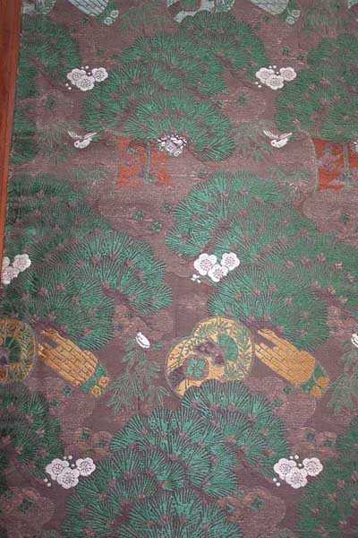 MEIJI ERA (1868-1912) MARU WEDDING OBI WITH MUSICAL INSTRUMENTS